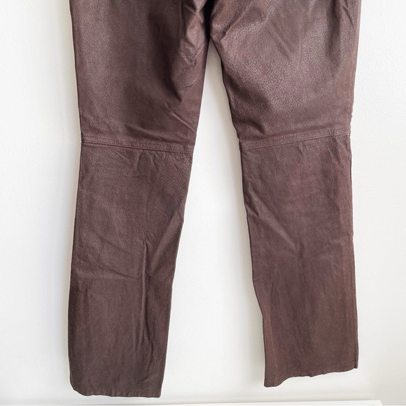 Vintage Route 66 Leather pants chocolate brown button fly y2k western bratz 26 - Picture 13 of 15
